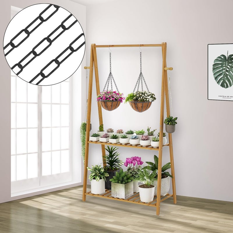 Omytie 12 Ft Heavy Duty Hanging Chain Kit with Connection Locks & Swag Ceiling Hooks for Lighting Fixture, Chandelier, Pendant, Lantern, Swag Lamp, Plant/Flower/Fruit Basket, Bird Feeder (Black) - Image 5
